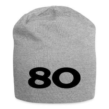 80. 80 YEARS. 80th ANNIVERSARY. 80TH BIRTHDAY. - Jersey Beanie - heather grey - Front
