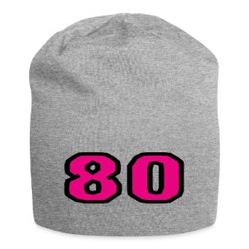 80. 80 YEARS. 80th ANNIVERSARY. 80TH BIRTHDAY. - Jersey Beanie - heather grey - Front