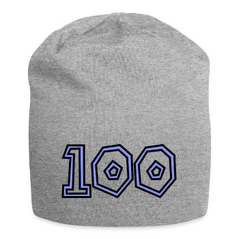 100. 100 JAHRE. 100-JÄHRIGES JUBILÄUM. 100. GEBURTSTAG - Jersey-Beanie - Grau meliert - Vorne
