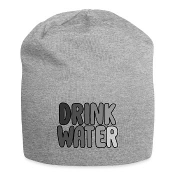 Drink water - Jersey Beanie - heather grey - Front