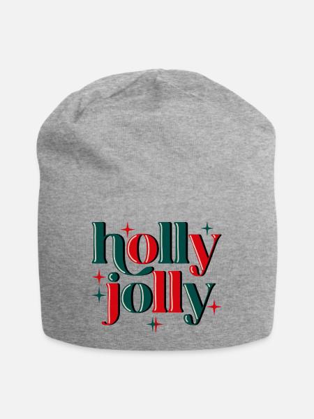 Holly Jolly Xmas - Jersey-Beanie - Grau meliert