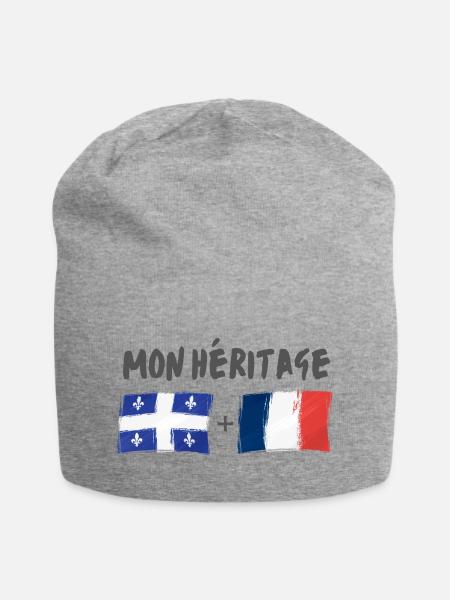 mon héritage france et québec - Bonnet en jersey - gris chiné