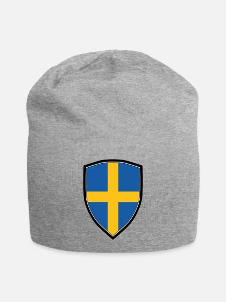SWEDEN FLAG SHIELD - Jersey-Beanie - Grau meliert