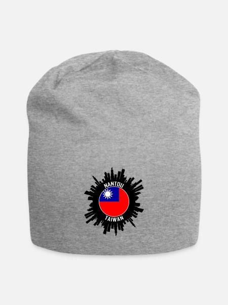 Nantou Skyline Taiwan Flagge Reise-Souvenir - Jersey-Beanie - Grau meliert