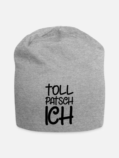Tollpatsch Ich tollpatschig lustig tollpatschich - Jersey-Beanie - Grau meliert