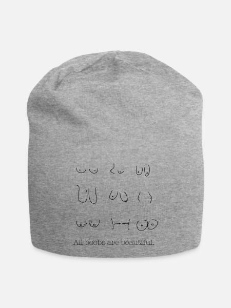 All boobs are beautiful Design - Jersey-Beanie - Grau meliert