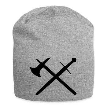 Schwert und Axt - Jersey-Beanie - Grau meliert - Vorne