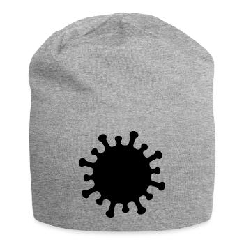 Corona-Virus-Symbol - Jersey-Beanie - Grau meliert - Vorne