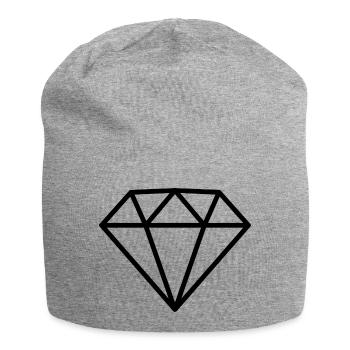 Diamant - Jersey-Beanie - Grau meliert - Vorne