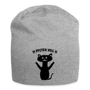 Pfoten weg - Jersey-Beanie - Grau meliert - Vorne