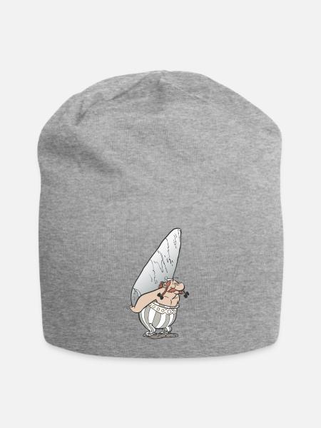 Asterix & Obelix - Obelix with stone - Jersey Beanie - heather grey