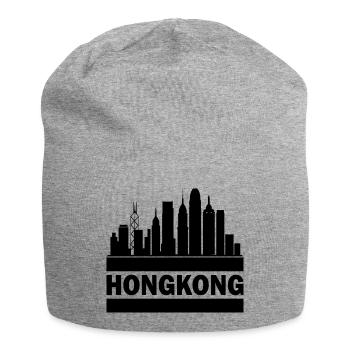Hong Kong Skyline Souvenir Asia Buddha Gift Om - Jersey Beanie - heather grey - Front