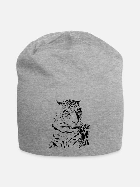 leopard schwarz Geschenke Geschenkidee - Jersey-Beanie - Grau meliert