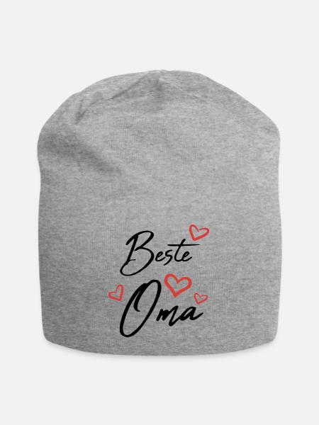 Beste Oma - Jersey-Beanie - Grau meliert