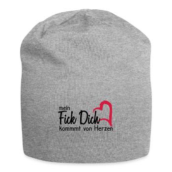 Mein Fick dich kommt von Herzen - Jersey-Beanie - Grau meliert - Vorne