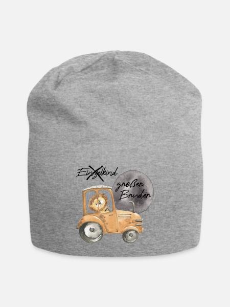 Großer Bruder Traktor Löwe - Jersey-Beanie - Grau meliert