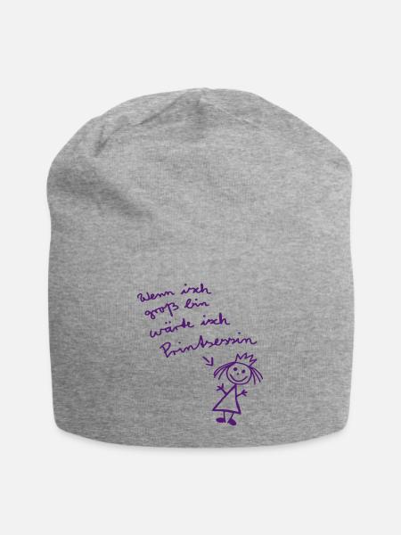 Prinzessin - Jersey-Beanie - Grau meliert