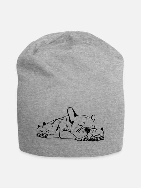 French Bulldog Mama - Jersey-Beanie - Grau meliert