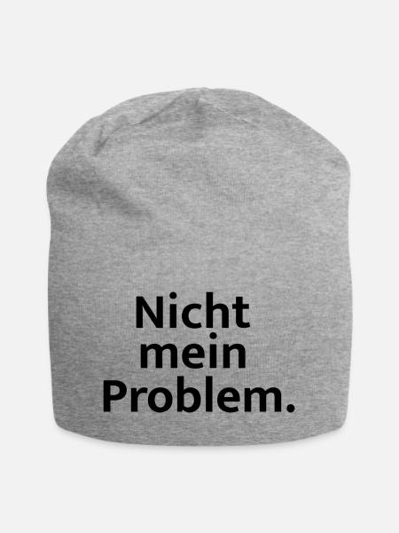 Nicht mein Problem - Jersey-Beanie - Grau meliert