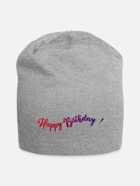- GEBURTSTAG. HAPPY BIRTHDAY. ALLES GUTE ZUM GEBURTSTAG. - Jersey-Beanie - Grau meliert