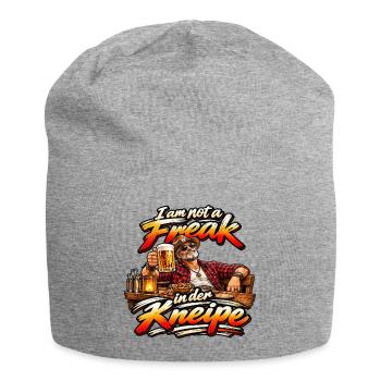 Kneipenheld mit Bierliebhaber-Style - Jersey-Beanie - Grau meliert - Vorne
