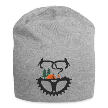 Bikepacking-Zelt auf dem Fahrrad Kettenflügel-Lagerfeuer-Kunst - Jersey-Beanie - Grau meliert - Vorne