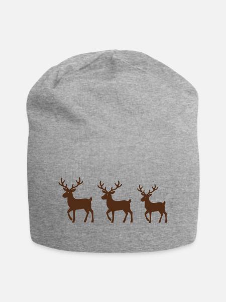 Süßes Rentier Weihnachten Weihnachtsgeschenk - Jersey-Beanie - Grau meliert
