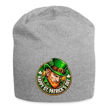 Grüner Leprechaun Charme - Jersey-Beanie - Grau meliert - Vorne