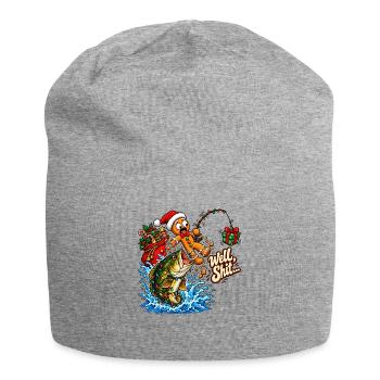 Well Shit Gingerbread Fishing Christmas Bass Humor - Jersey-Beanie - Grau meliert - Vorne