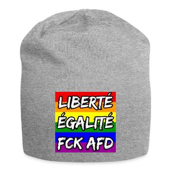 LIBERTÉ ÉGALITÉ FCK AFD REGENBOGEN FCK NZS, NO NZS - Jersey-Beanie - Grau meliert - Vorne