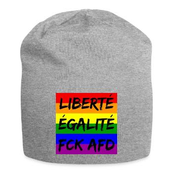 LIBERTÉ ÉGALITÉ FCK AFD REGENBOGEN FCK NZS, NO NZS - Jersey-Beanie - Grau meliert - Vorne