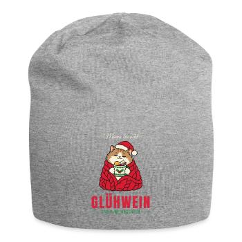 Mama braucht Glühwein - Katze - Jersey-Beanie - Grau meliert - Vorne