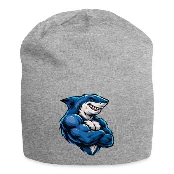 Hai Comic Muskeln - Jersey-Beanie - Grau meliert - Vorne