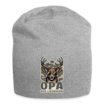 Opa die Legende Hirsch - Jersey-Beanie - Grau meliert - Vorne