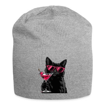 Cocktail Cat With Attitude - Jersey-Beanie - Grau meliert - Vorne
