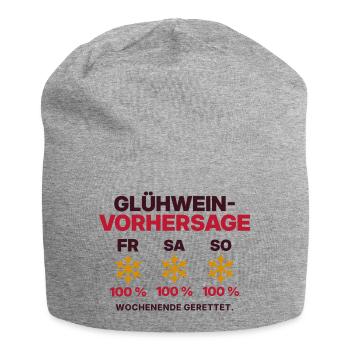 Glühwein-Vorhersage Wochenende - Jersey-Beanie - Grau meliert - Vorne