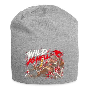 Wild As Hell Wildschwein mit Bier - Jersey-Beanie - Grau meliert - Vorne