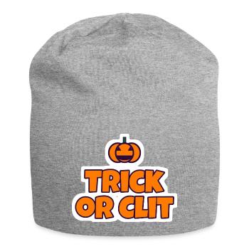 Trick or Clit Halloween Sticker - Jersey-Beanie - Grau meliert - Vorne