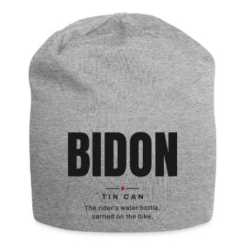Flasche — Blechdose | Wahres Fahrrad-Vokabular - Jersey-Beanie - Grau meliert - Vorne