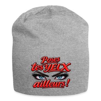 Poses_tes_yeux_ailleurs_2026 - Jersey-Beanie - Grau meliert - Vorne