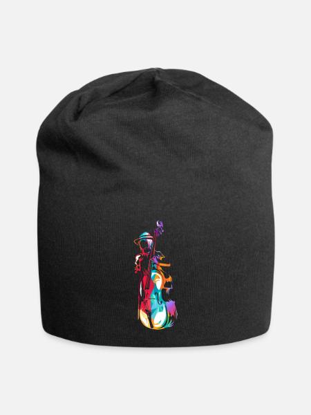Vibrierender Kontrabass Orchestergraben - Jersey-Beanie - Schwarz