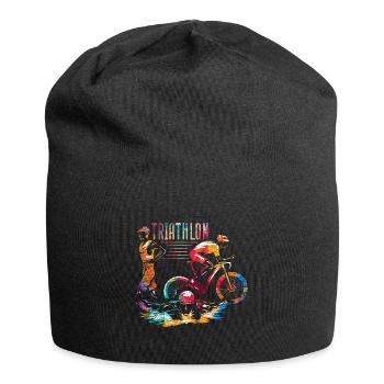 Ausdauernder Triathlet Wechselzone - Jersey-Beanie - Schwarz - Vorne