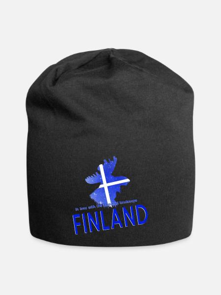 Finland Suomi - Jersey-Beanie - Schwarz