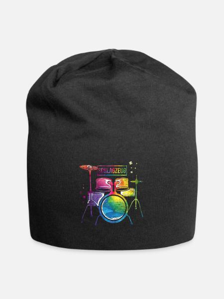Rhythmischer Schlagzeuger Liveauftritt - Jersey-Beanie - Schwarz