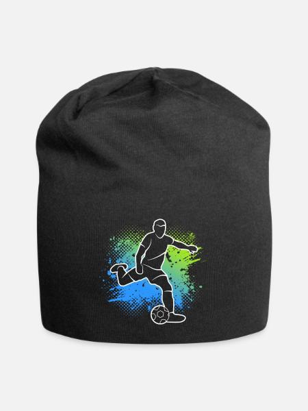 Fußballer Jungen Fußball Spieler Fußballspieler - Jersey-Beanie - Schwarz