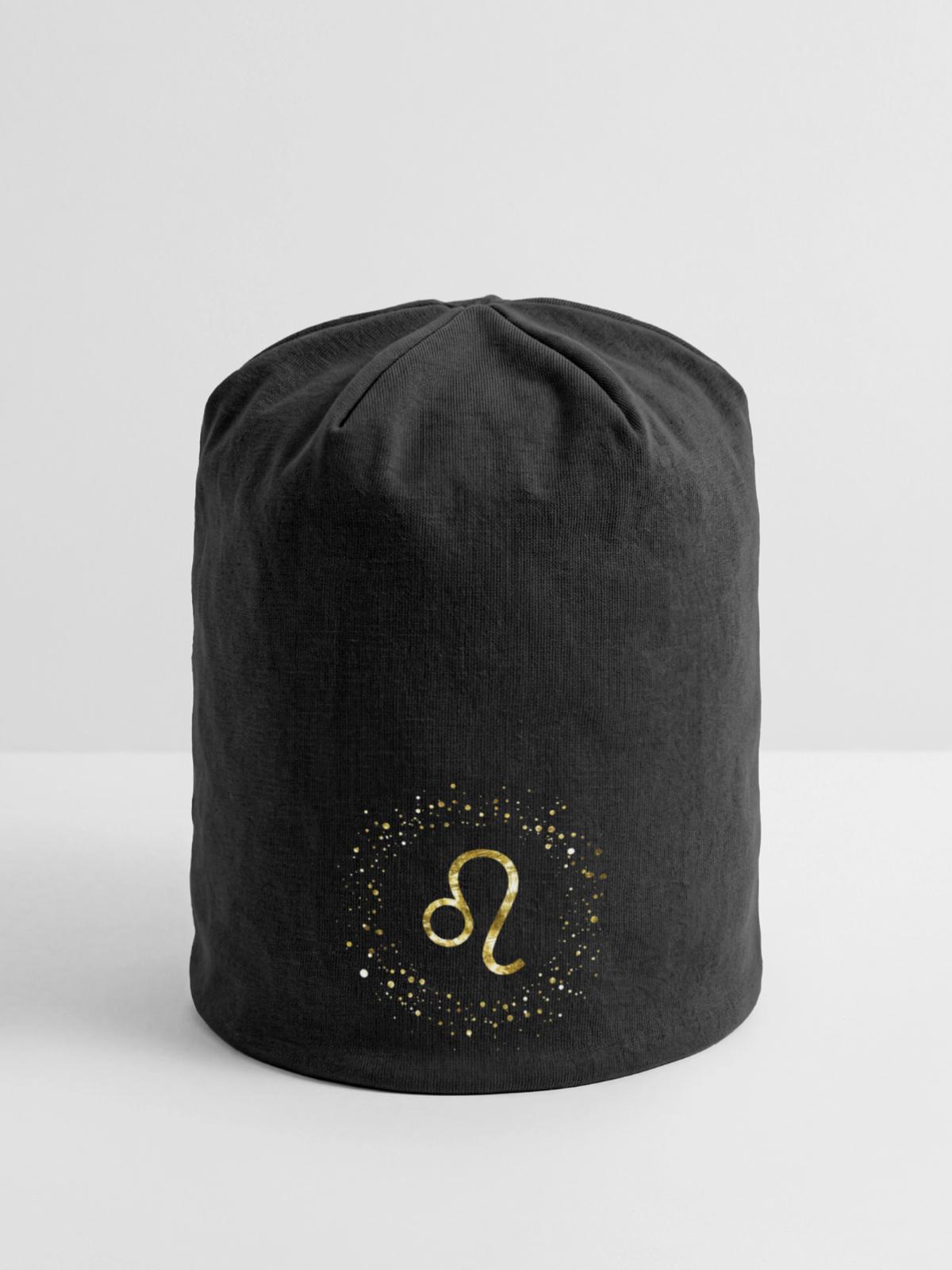 Löwe Sternzeichen - Jersey-Beanie - Schwarz - Vorne