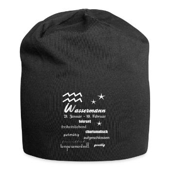 Wassermann Sternzeichen - Jersey-Beanie - Schwarz - Vorne