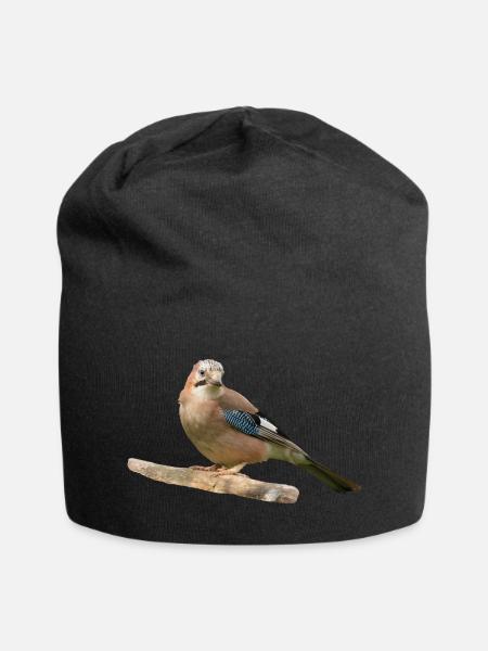 Eichelhäher - Jersey-Beanie - Schwarz
