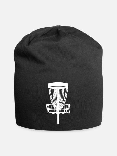Discgolf Korb Disc Golf Silhouette Discgolfer - Jersey-Beanie - Schwarz
