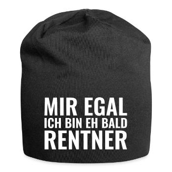 Mir egal ich bin eh bald Rentner - Jersey-Beanie - Schwarz - Vorne